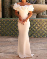 Fashion Solid Color One Shoulder Dress