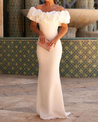 Fashion Solid Color One Shoulder Dress