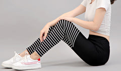 Women Striped Slim Legging Casual Pants