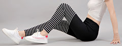 Women Striped Slim Legging Casual Pants