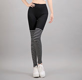 Women Striped Slim Legging Casual Pants