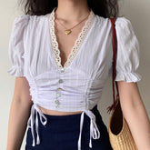 Antique Finds Lace Drawstring Shirt