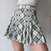 Seoul Style Plaid Tennis Skirt // Mint
