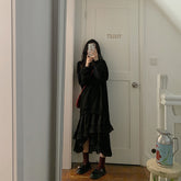 Round Neck Split-Joint Sweatshirt Mini Dress