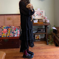 Round Neck Split-Joint Sweatshirt Mini Dress