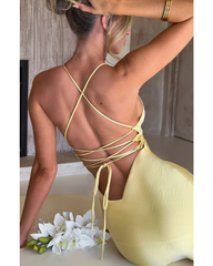 Back Tie Slim fashion Dress