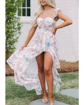 Elegant Watercolor Tiered Maxi dress