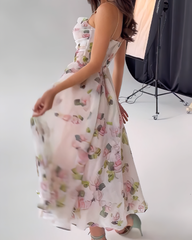 Chiffon tulle straps dress