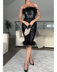 Fall top top furry collar dress