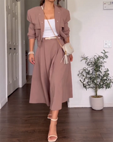Long Sleeve Coat Skirt Two Piece Suit