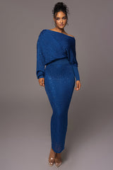 Diagonal shoulder knitted suit woman