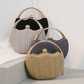 Fashionable metal portable box bag round bag