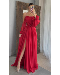 Red halter split dress dress