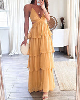Elegant V Neck Slip Dress