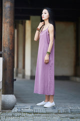 5 Colors comfortable Ramie Cotton Sundress