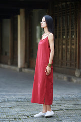 5 Colors comfortable Ramie Cotton Sundress