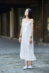 5 Colors comfortable Ramie Cotton Sundress