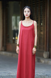 5 Colors comfortable Ramie Cotton Sundress