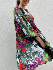 Casual Retro V-Neck Floral Dress