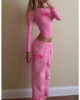 Fall casual letter suit T-shirt sweatpants