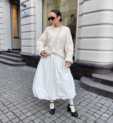 Solid Slim Flower Irregular Casual Skirt