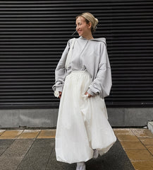 Solid Slim Flower Irregular Casual Skirt