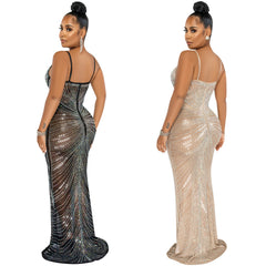 Arcelia Lobster Print Embellished Maxi Dress