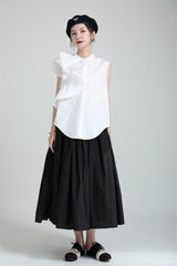 Simple Black Light Loose Skirt Dress