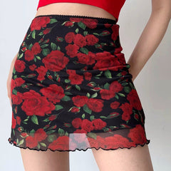 Vintage Roses Mesh Skirt ~ HANDMADE