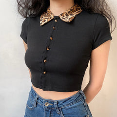 Leopard Collar Polo