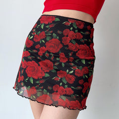 Vintage Roses Mesh Skirt ~ HANDMADE