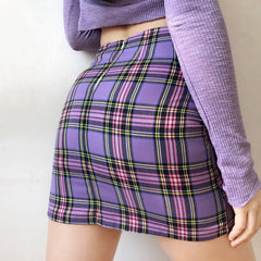 Purple Cara Plaid Skirt