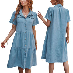 Summer New Vintage Asymmetric Falbala Dress