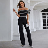 Eloise Black Off Shoulder Bandage Jumpsuit