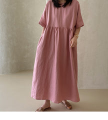 Summer New Loose Embroidery Solid Dress