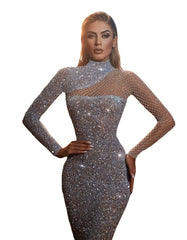 Arowen Long Sleeve Cutout Sequin Mini Dress