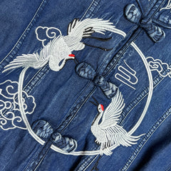 Summer New Vintage Embroidery Denim Dress