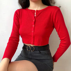 Athena Knit Top // Red