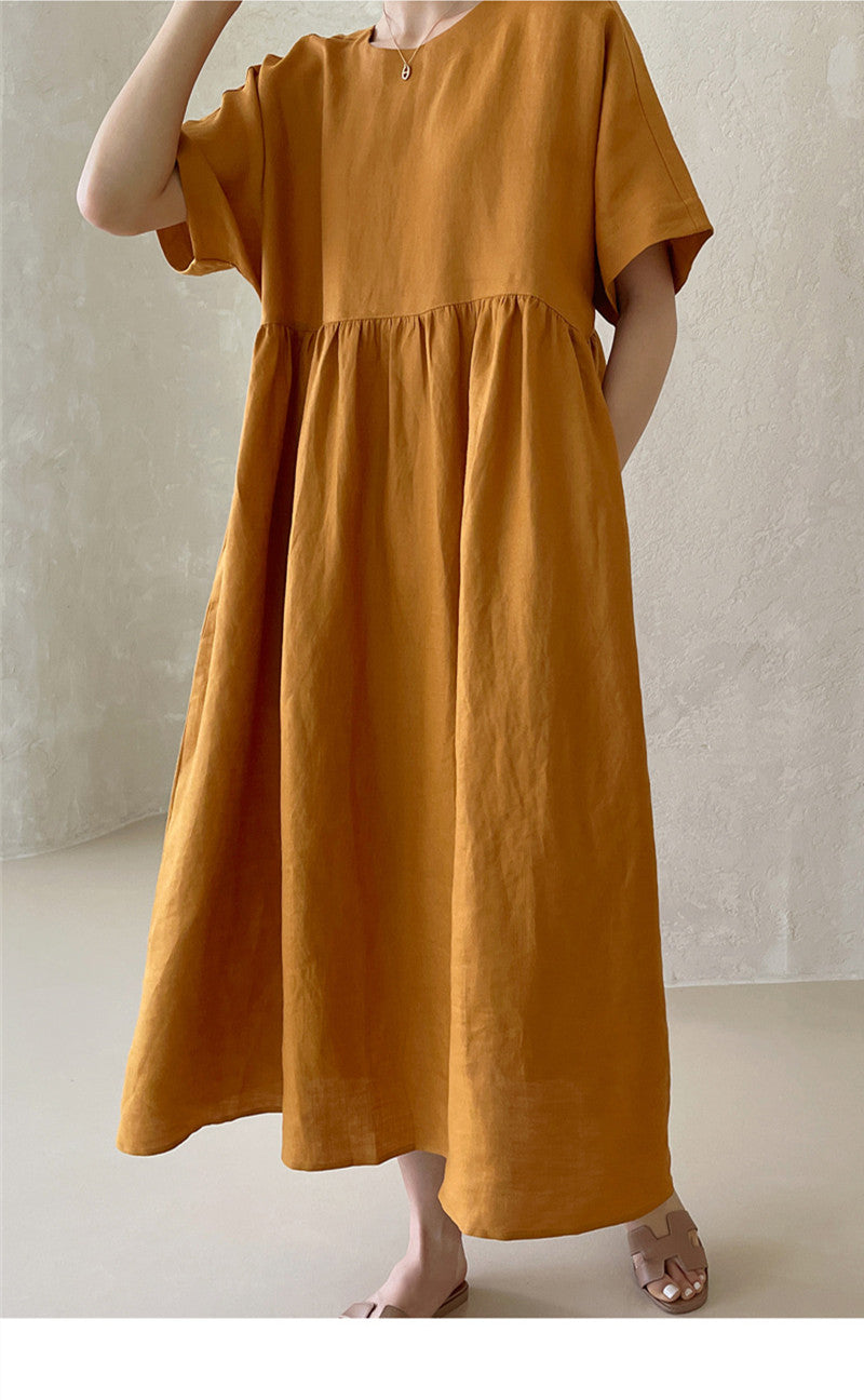 Summer New Loose Embroidery Solid Dress