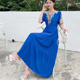 Summer New Loose Embroidery Falbala Dress