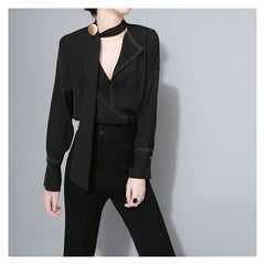 White Cropped Off-The-Shoulder Shirt