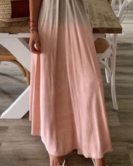 Contrast Leopard Print V-Neck Cami Maxi Dress