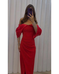 Fall off-the-shoulder irregular dress