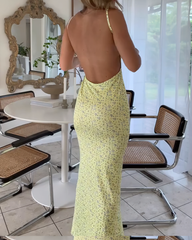 Floral backless dress