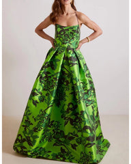 Printed backless pompadour dress