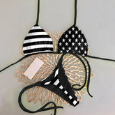 Independence Day print strappy two-piece bikini