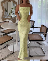 Floral backless dress