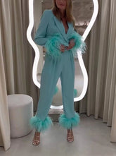 Casual features plush suit female