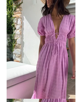 Lace up a deep V with an empty lady dress