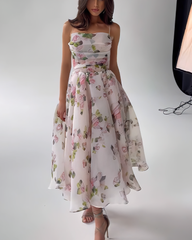 Chiffon tulle straps dress